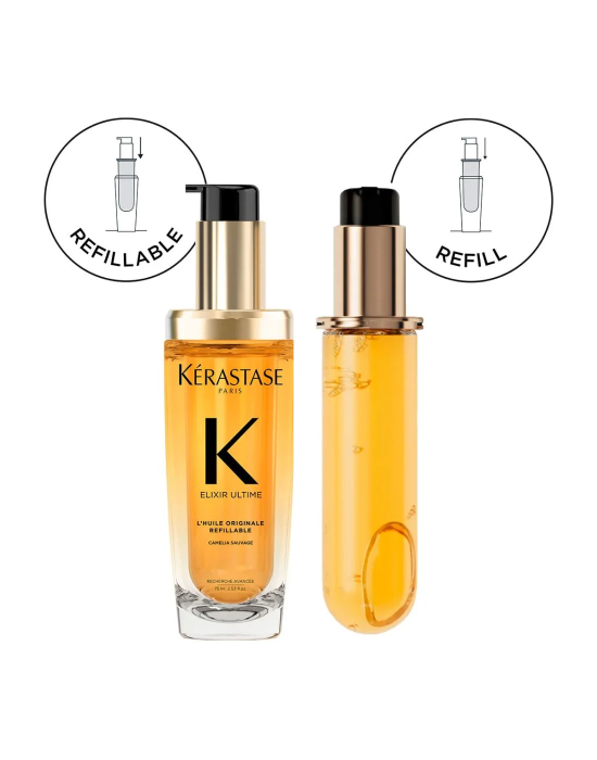 Kérastase Elixir Ultime Set Original Refillable 'Ελαιο Για Λαμπερά Μαλλιά 75ml & Elixir Ultime Original Refill 75ml