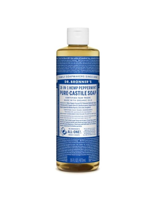 Dr Bronner's - Peppermint Pure castile Liquid soap 475ml