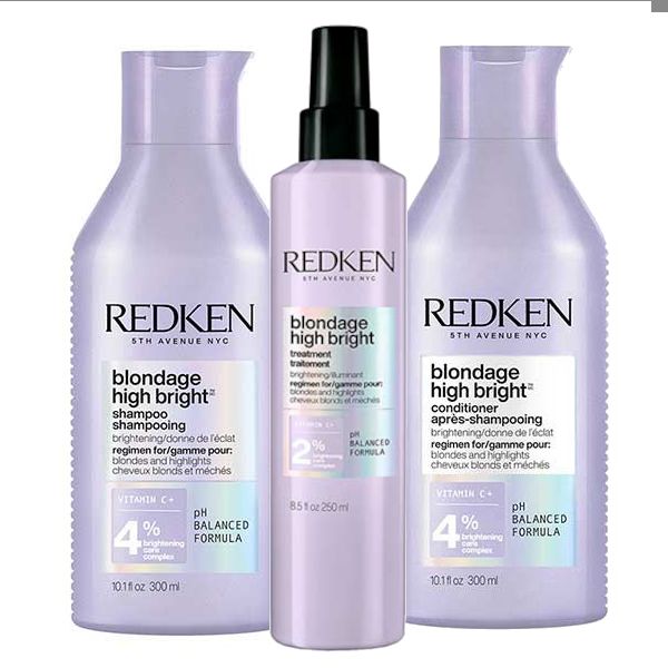 Redken Blondage High Bright Trio Set (Shampoo 300ml, Conditioner 300ml & Treatment 250ml)