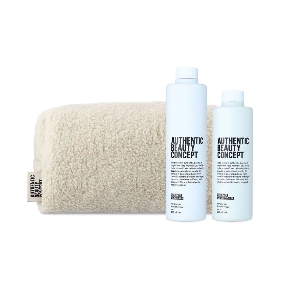 Authentic Beauty Concept Hydrate Xmas Bag (Shampoo 300ml, Conditioner 250ml, FREE Pouch)