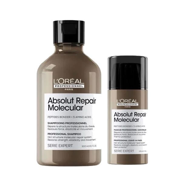 L'Oreal Professionnel Serie Expert Absolut Repair Molecular Set (Shampoo  300ml, Leave-in Mask 100ml, Concentrated Pre-Treatment 190ml)