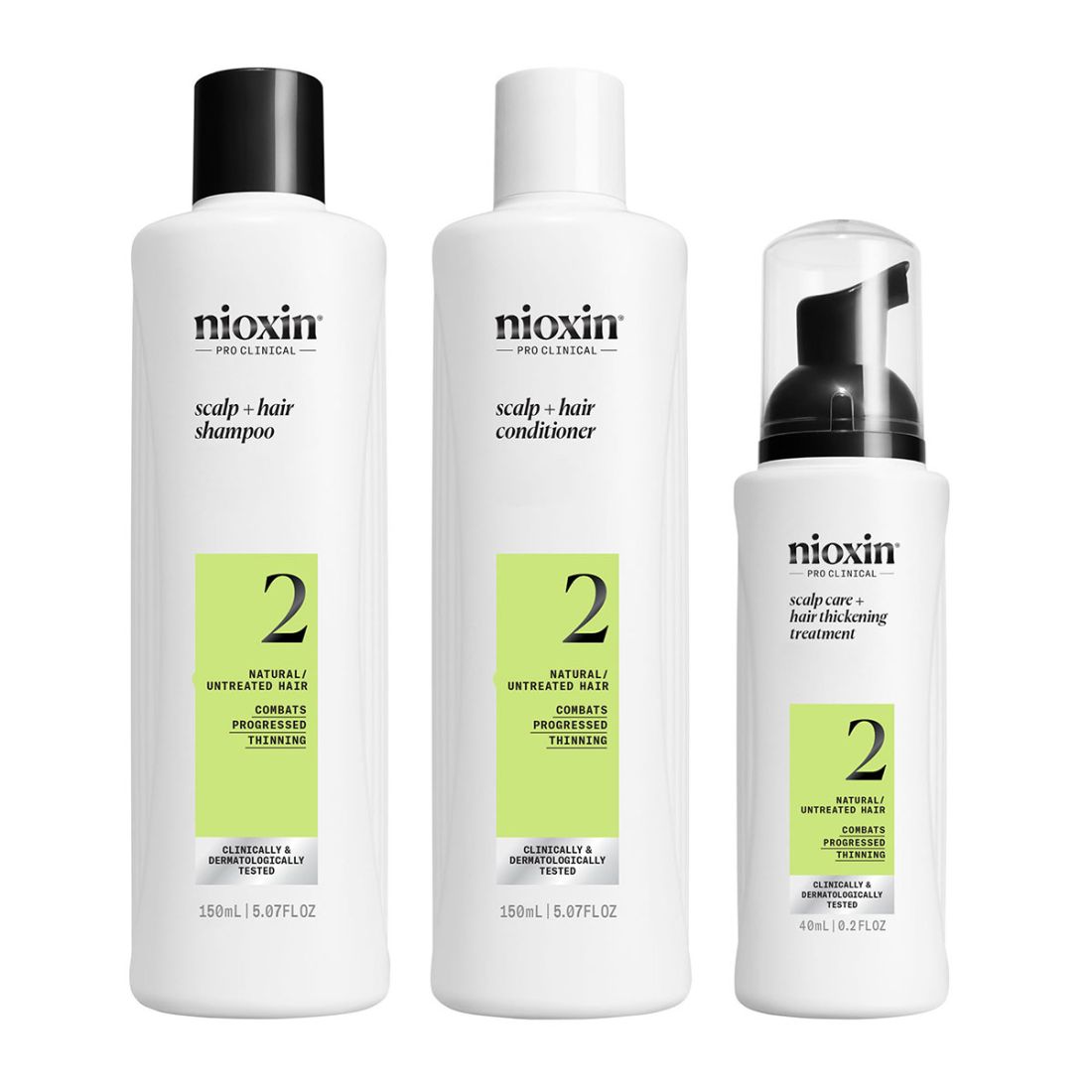 Nioxin Σύστημα 2 Trial Kit (Σαμπουάν 150ml, Conditioner 150ml, Θεραπεία 40ml)