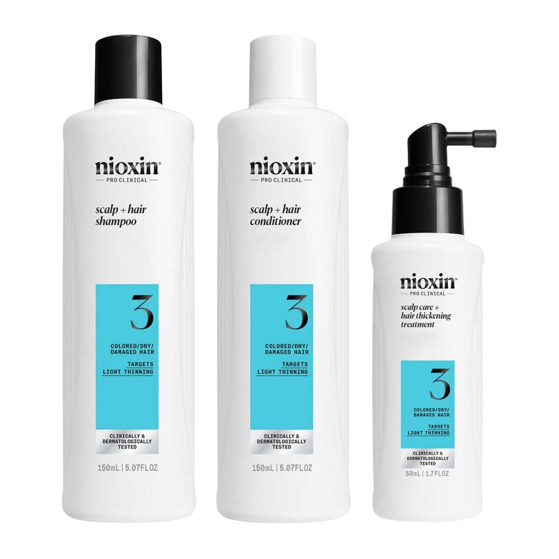 Nioxin Σύστημα 3 Trial Kit (Shampoo 150ml, Conditioner 150ml, Θεραπεία 50ml)