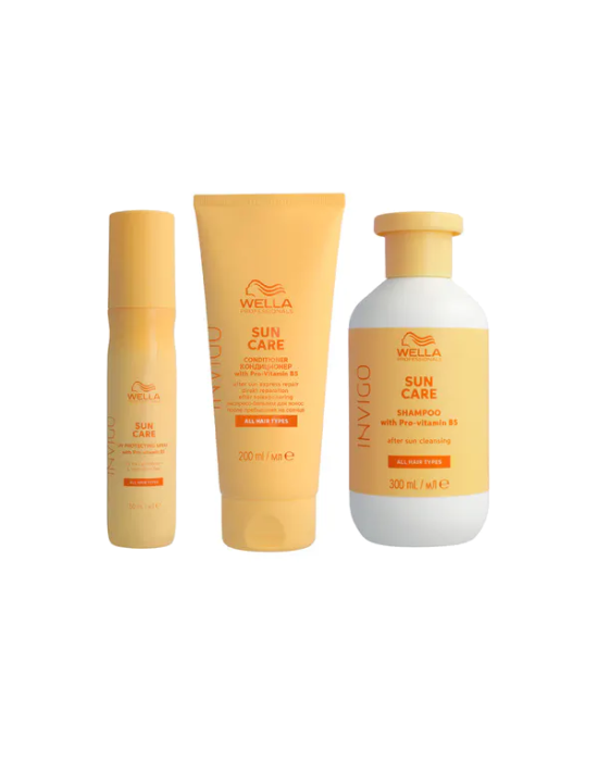 Wella Professionals Invigo Sun Care Set (After Sun Cleansing Shampoo 300ml & Sun Care Conditioner 200ml & UV Protecting Spray 150ml)
