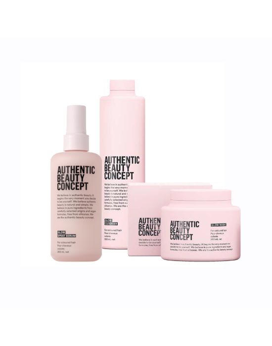 Authentic Beauty Concept Glow Set (Glow Cleanser Shampoo 300ml & Glow Spray Serum 200ml & Glow Mask 200ml)