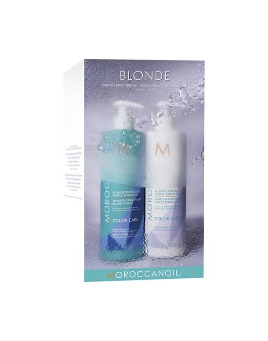 Moroccanoil Blonde Perfecting Duo (Shampoo 500ml, Conditioner 500ml)
