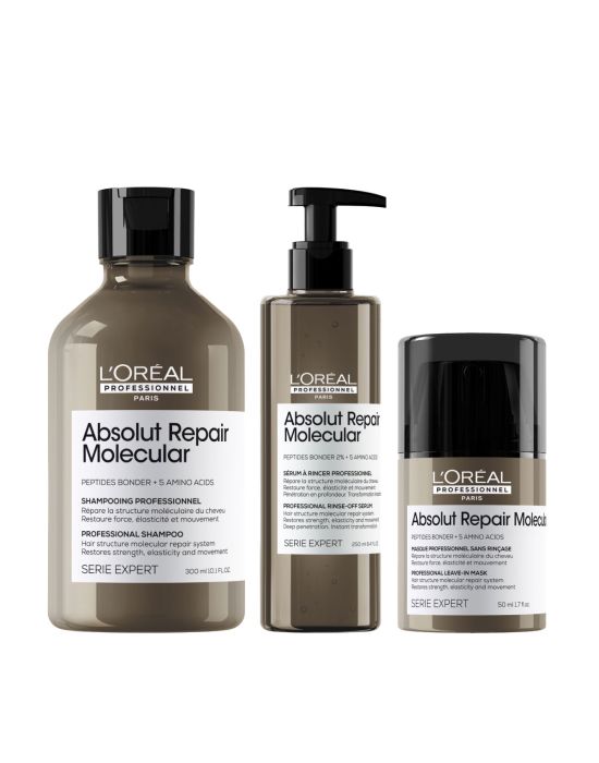 L’Oreal Professionnel Serie Expert Absolut Repair Molecular Set (Shampoo 300ml, Leave-in Mask 50ml, Rinse-off Serum 250ml)