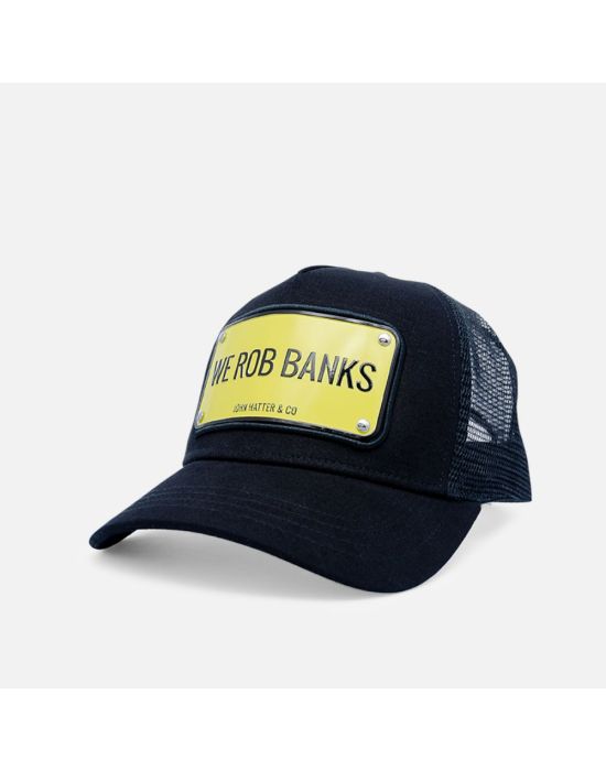 John Hatter & Co We rob banks, Μαύρο jockey καπέλο με μεταλλικό patch 
