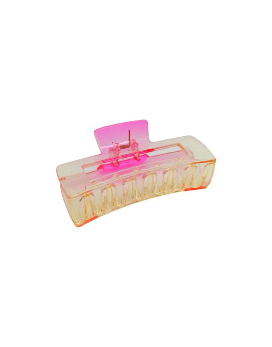 Colorful Ombre Transparent Hair Clip Pink/Yellow