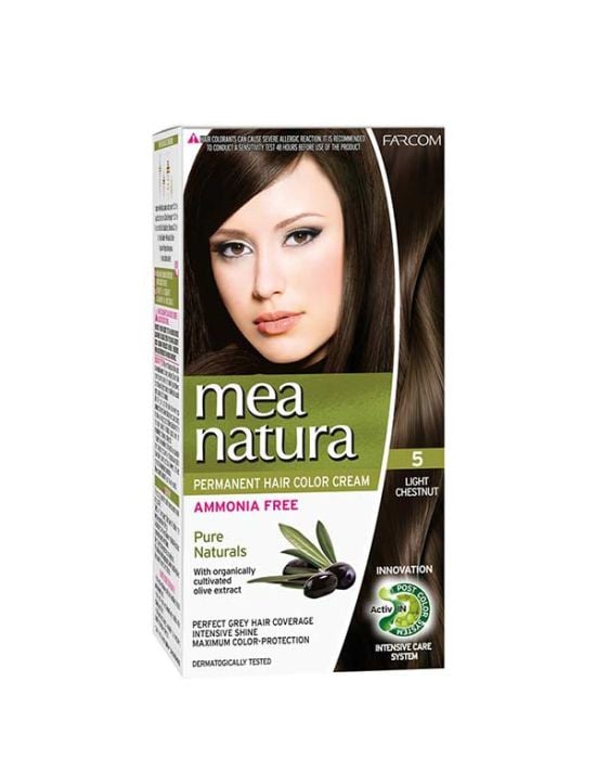 Farcom Mea Natura Permanent Hair Color Cream Ammonia Free 5 Καστανό Ανοιχτό 60ml