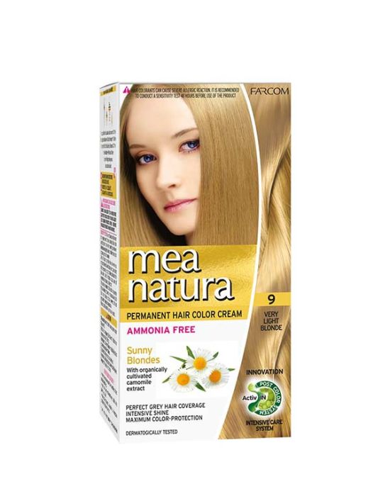 Farcom Mea Natura Permanent Hair Color Cream Ammonia Free 9 Ξανθό Πολύ Ανοιχτό 60ml