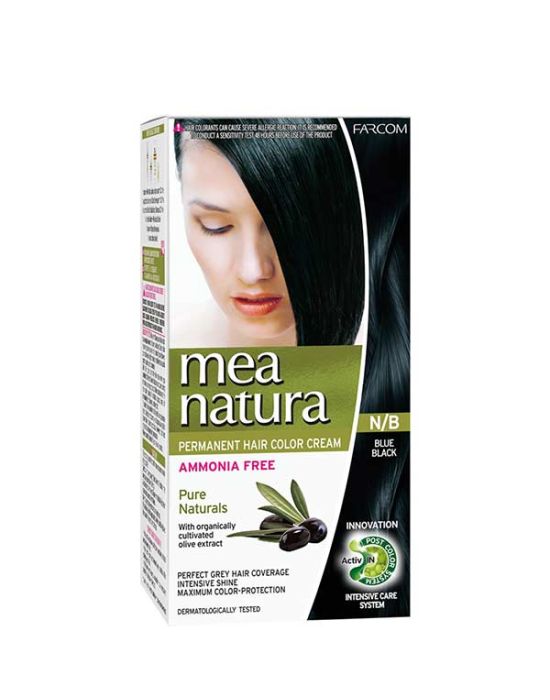 Farcom Mea Natura Permanent Hair Color Cream Ammonia Free ΝΒ-Μαύρο Μπλε 60ml