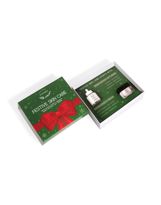 Aurora Natural Products Festive Skin Care Gift Box (Botox Effect Cream 30ml, Mom's Instant Lift Serum 30ml)