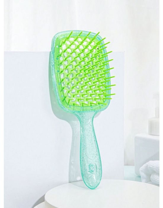 Glitter Styling Massage Hair Brush Green