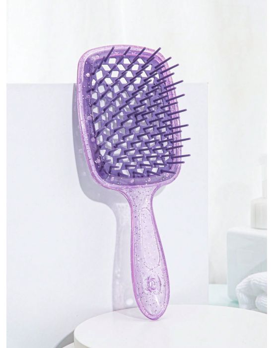 Glitter Styling Massage Hair Brush Purple