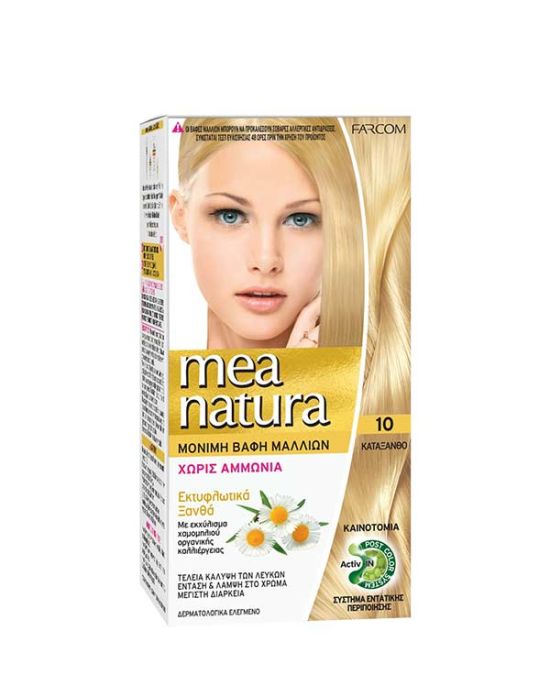 Farcom Mea Natura Permanent Hair Color Cream Ammonia Free 10 Κατάξανθο 60ml