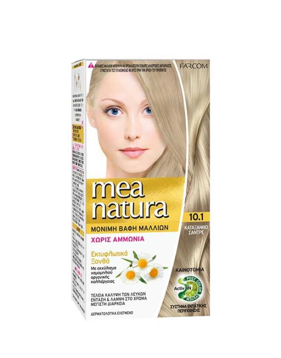 Farcom Mea Natura Permanent Hair Color Cream Ammonia Free 10.1 Κατάξανθο Σαντρέ 60ml