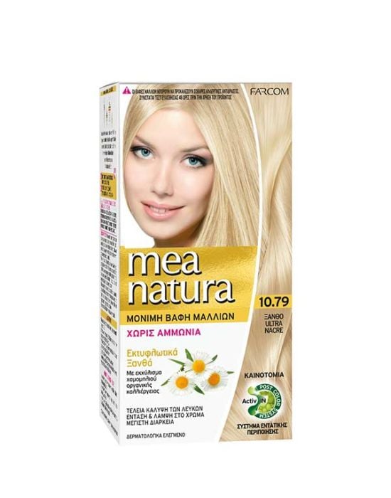 Farcom Mea Natura Permanent Hair Color Cream Ammonia Free 10.79 Ξανθό Ultra 60ml