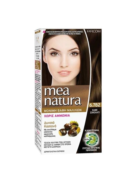 Farcom Mea Natura Permanent Hair Color Cream Ammonia Free 6.782 Καφέ Σοκολατί 60ml