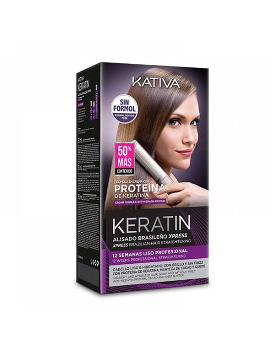 Kativa Xpress Brazilian Straightening Kit (Shampoo 35ml & Conditioner 35ml & Mask 100ml)