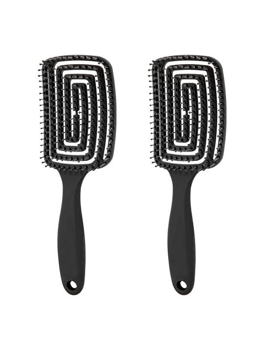 Square Hollow Vent Hair Brush Black