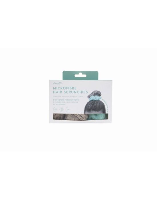 Danielle Creations Microfibre Scrunchie Grey & Mint